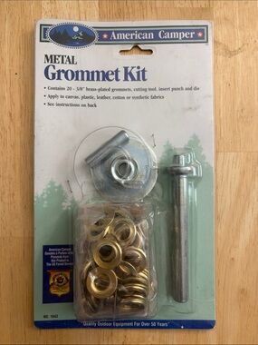 Metal Grommet Kit - Brass Grommets with Silver Tool